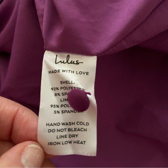 Lulus Spaghetti Strap Dress Satin Magenta Size Large Style #SND001003 - Picture 9 of 11